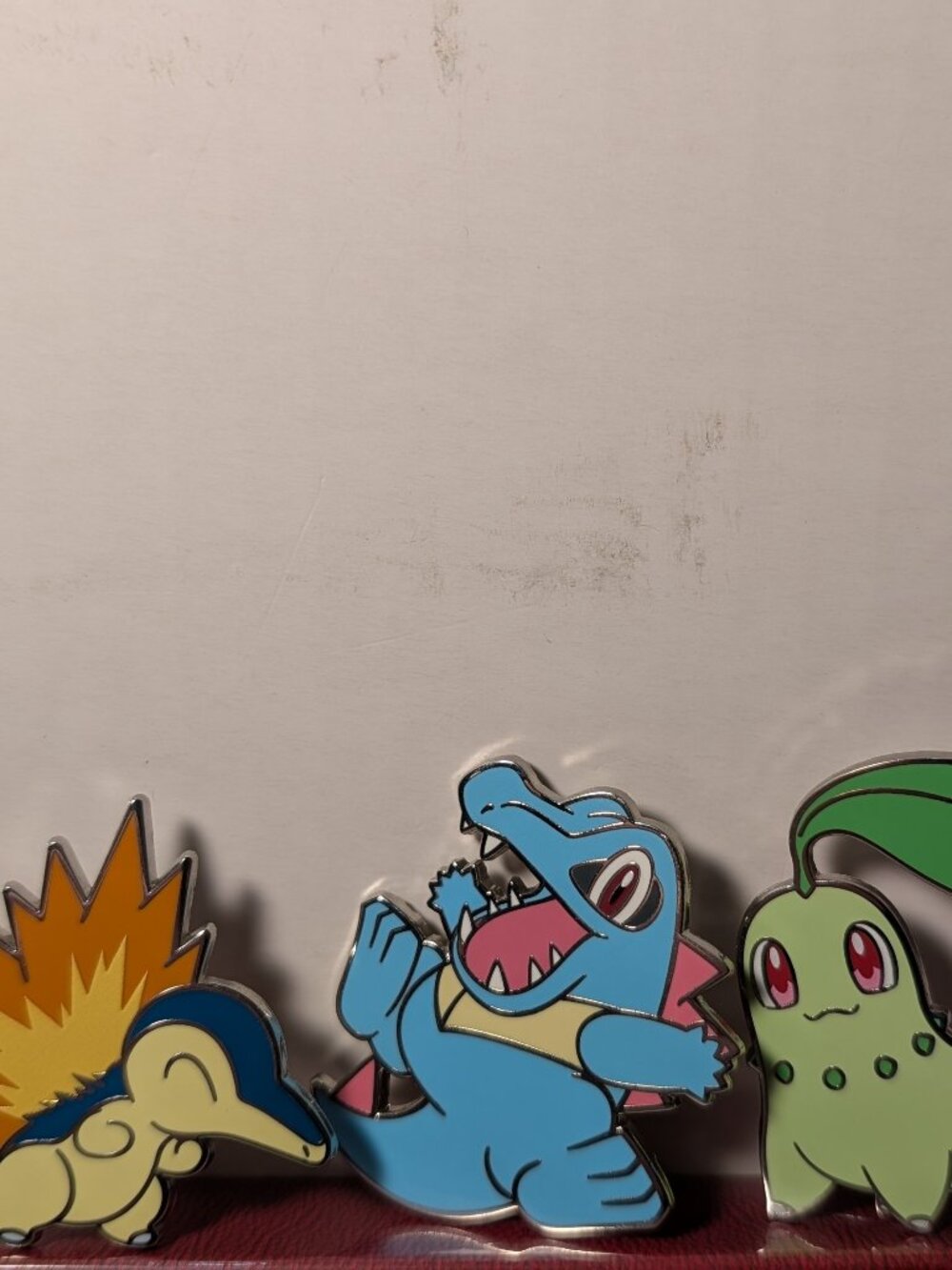 Pokemon TCG Cyndaquil Totodile & Chikorita Enamel Pins Johto Starters Badges Set